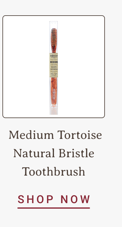 Medium Tortoise Natural Bristle Toothbrush | SHOP NOW