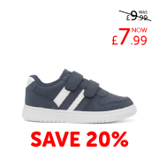 XL Kids Navy & White Easy Fasten Trainer
