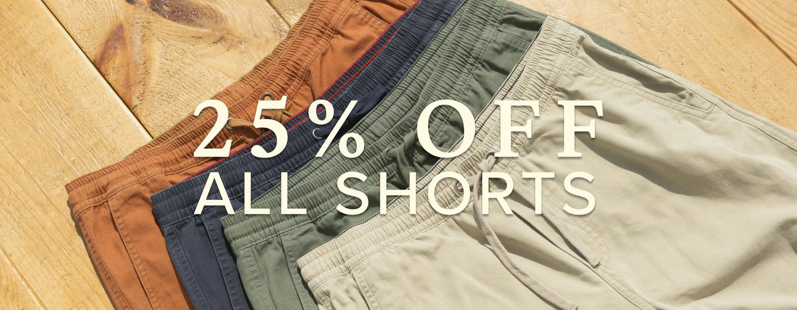 25% off all men's shorts
