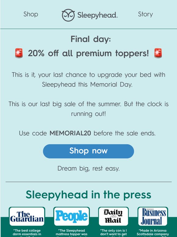 Happy Memorial Day - Last Day to Save 🚨