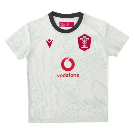 Macron Wales WRU 2025/26 Kids Away Rugby Shirt