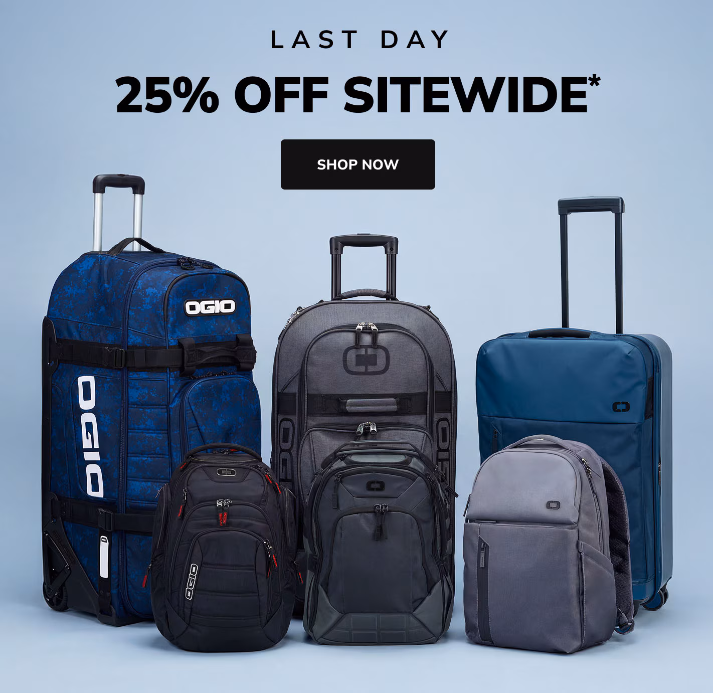 last day for twenty five percent off sitewide shop now
