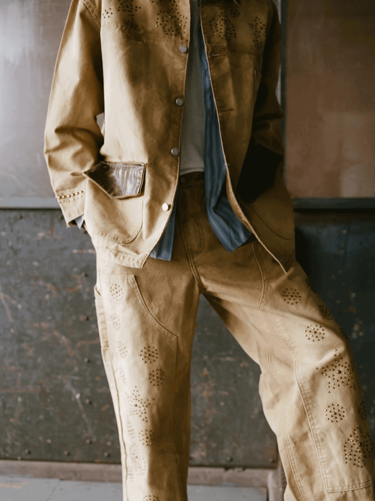 Canvas Studded Work Pants