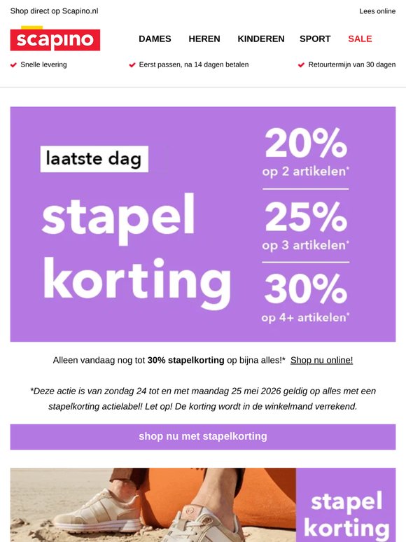 Laatste dag tot 30% stapelkorting