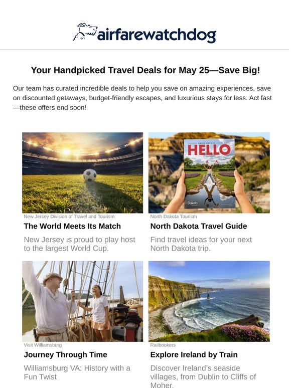 This Week's Travel Ideas: Canals, Coastlines, History & the World Cup