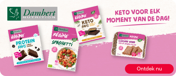 Damhert keto producten voor elk moment van de dag, knop “Bestel nu”.