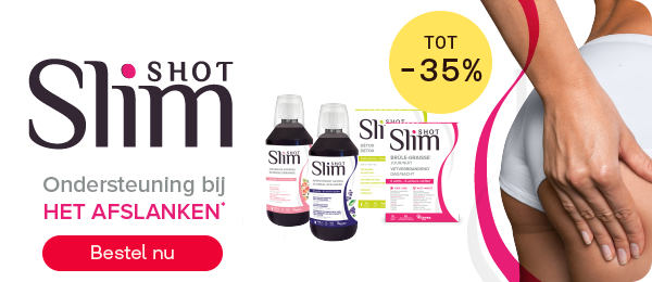 Slimshot supplement tot -35% voor afslanken, knop “Bestel nu”.