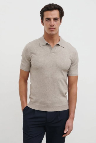 Matthew Open Collar Lightweight Knit Polo