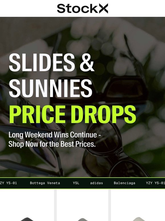 Price Drop: Slides & Sunglasses