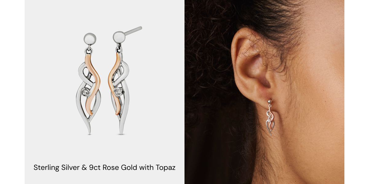 Nature's Wonder Sterling Silver Waterfall Drop Earrings with Topaz