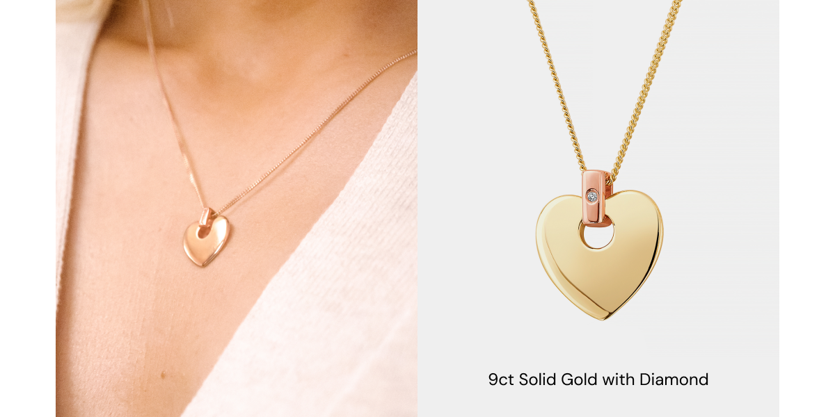 Cariad® 9ct Solid Gold Pendant with Diamond