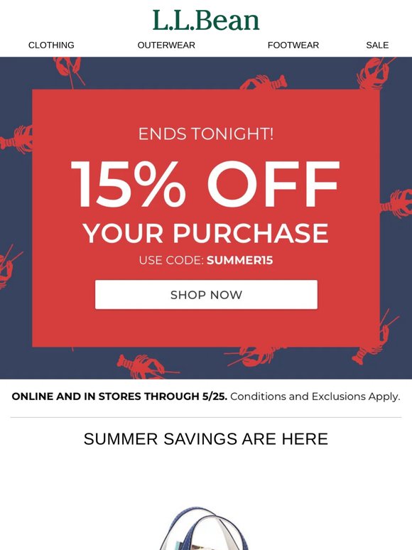 Final Reminder: 15% Off Ends Tonight