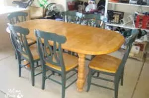 How she gave this old dining set a fresh new face for $20