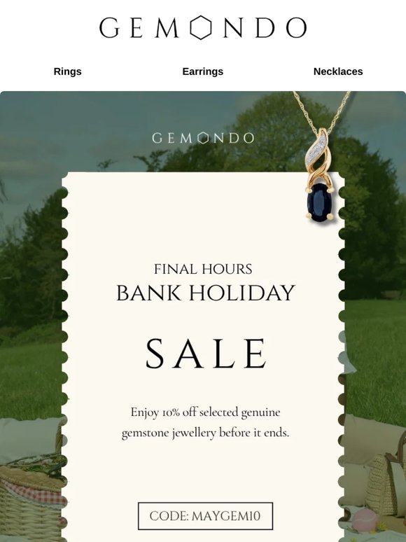 Final Hours: 10% Off Gemstone Jewellery