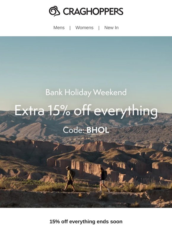 Last chance to use your 15% off code