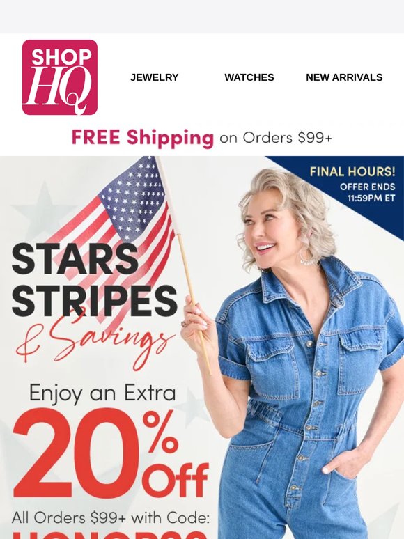 ⏰ Final Hours for Extra 20% Off Memorial Day Savings!