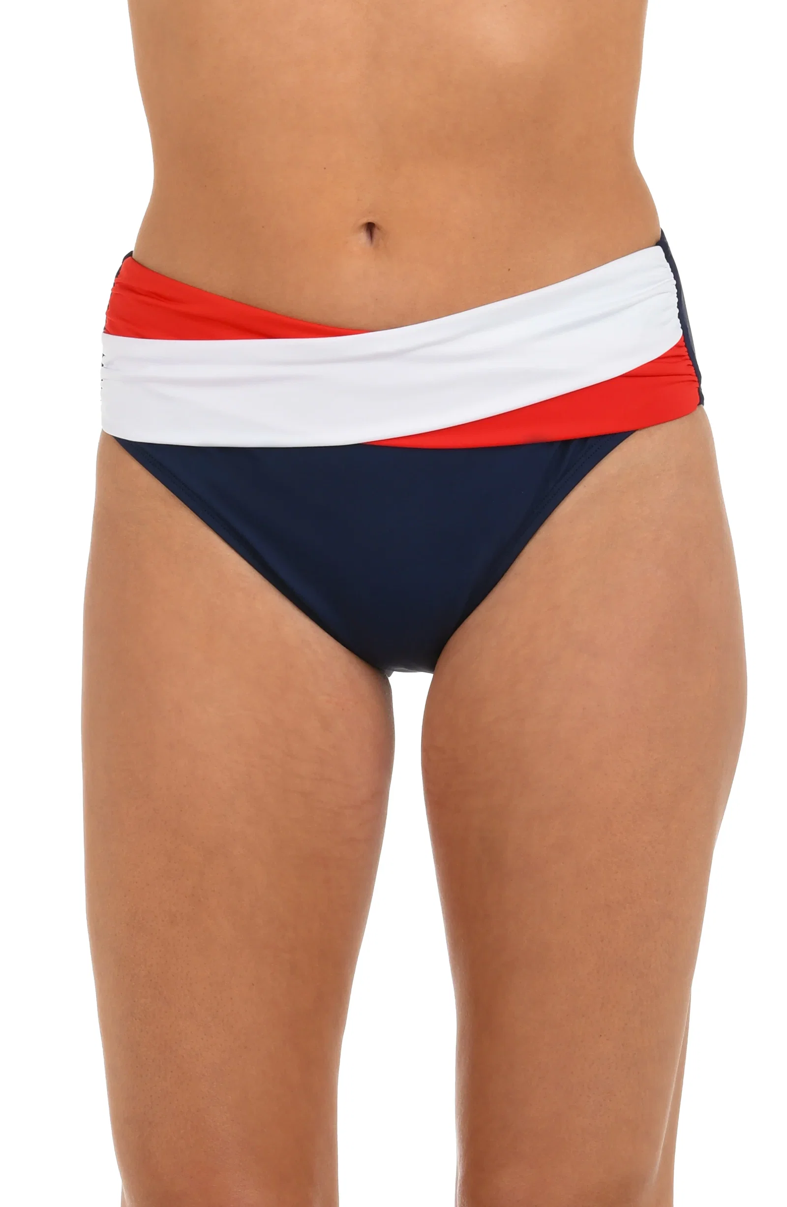 Image of Miss Americana Crossover Mid-Waist Swimsuit Bottom