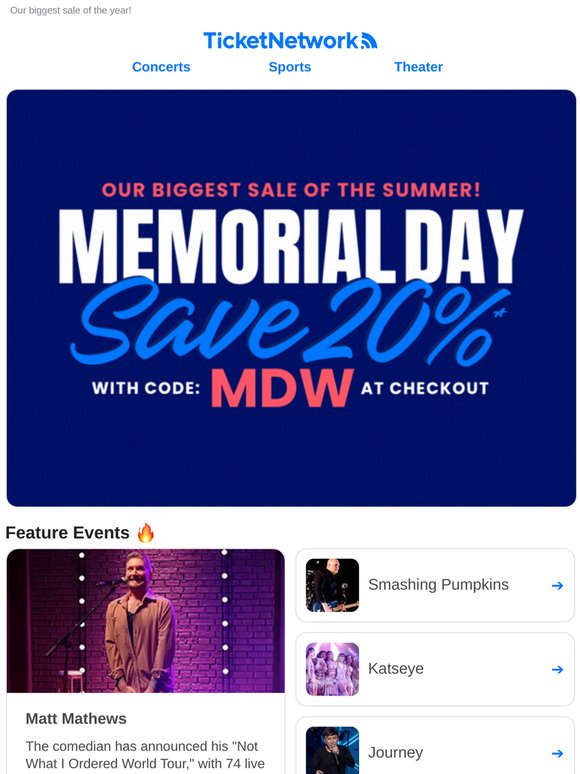 📢 Last day to save 20% on Matt Mathews, Katseye, and more