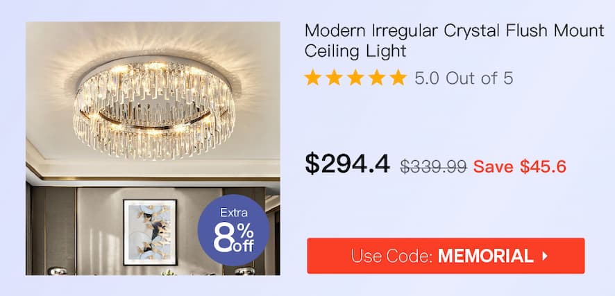 Modern Irregular Crystal Flush Mount Ceiling Light