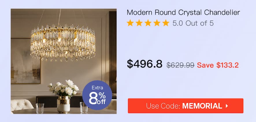 Modern Round Crystal Chandelier