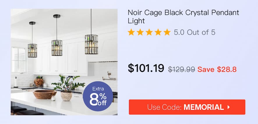 Noir Cage Black Crystal Pendant Light