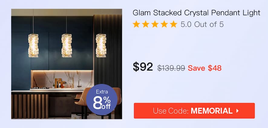 Glam Stacked Crystal Pendant Light