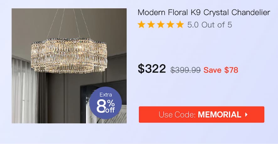 Modern Floral K9 Crystal Chandelier