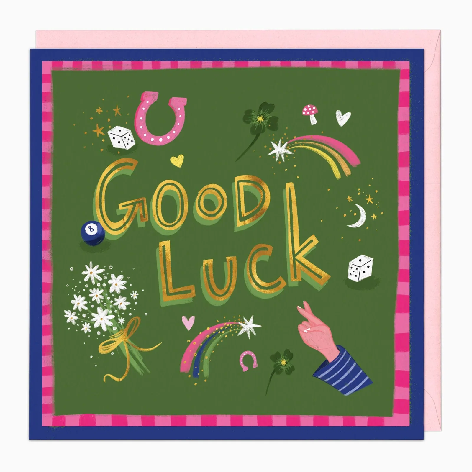 Image of H305 - Cute Icons Good Luck Card