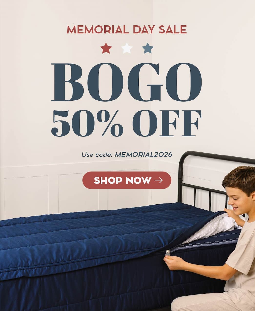 Memorial Day Sale. BOGO 50% OFF. Use code: MEMORIAL2026. SHOP NOW ->