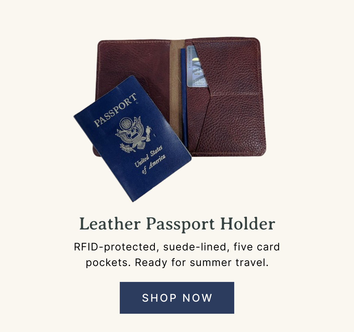 Shop Now - Leather Passport Holder