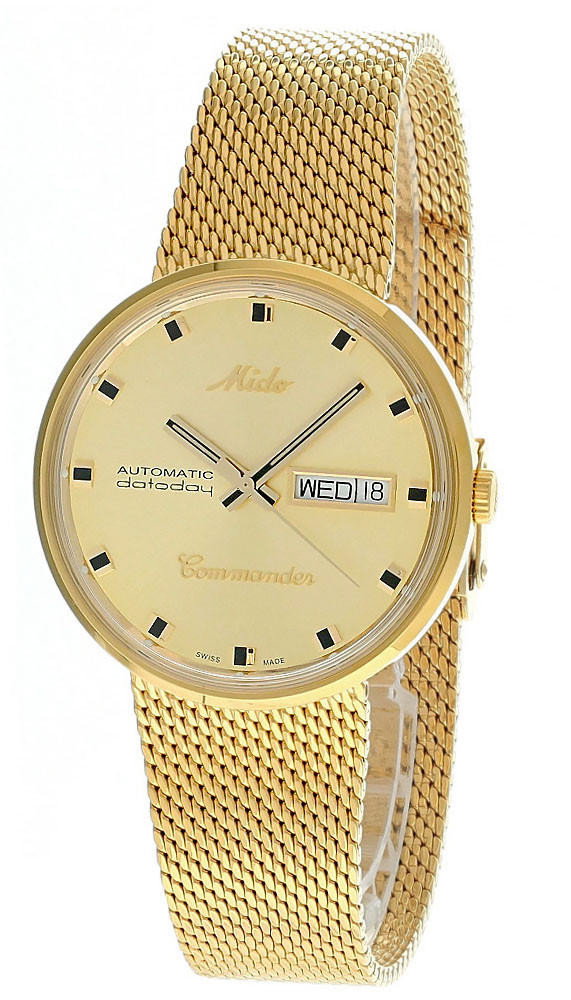 MIDO Commander 1959 37MM Yellow Gold Dial Men’s Watch M8429.3.