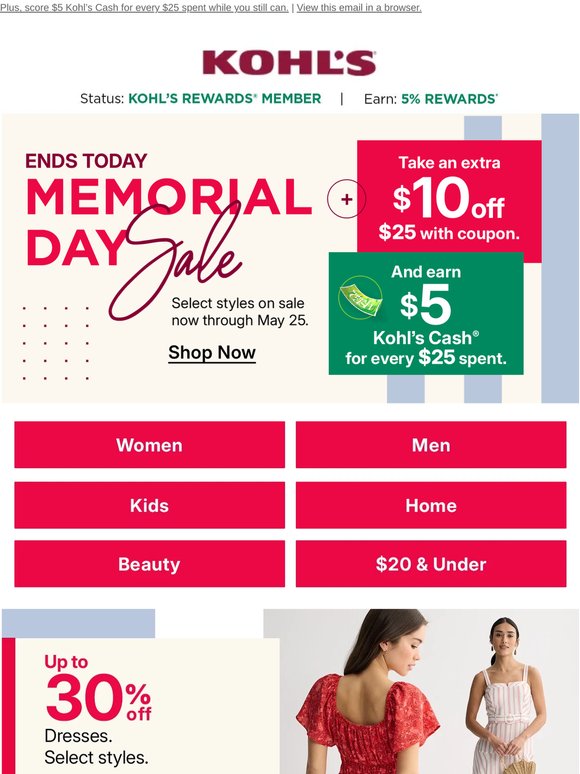 Hurry, the Memorial Day Sale & $10 off your $25 purchase ends today!