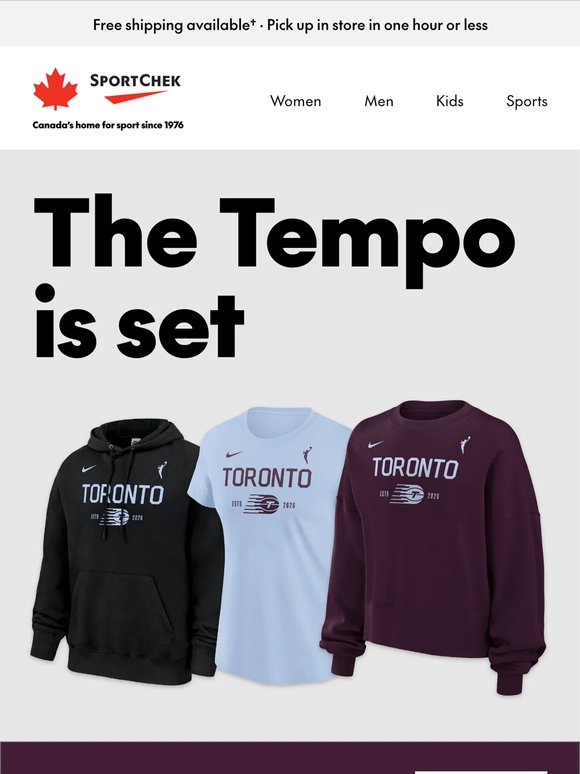 Shop Toronto Tempo team gear at Sport Chek
