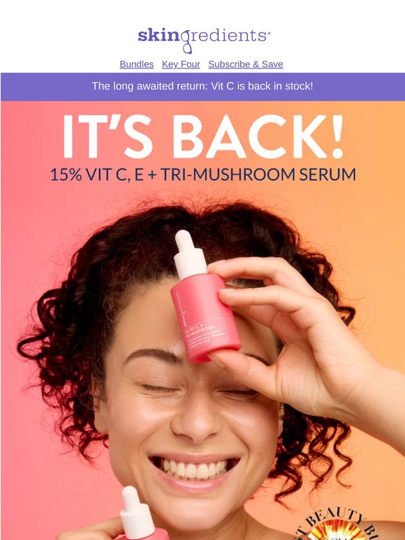 The wait is over - our award-winning Vit C Serum is back! 🎉