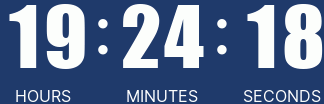 A digital timer displays 174 hours, 11 minutes, and 51 seconds against a dark blue background. (ultrawide)