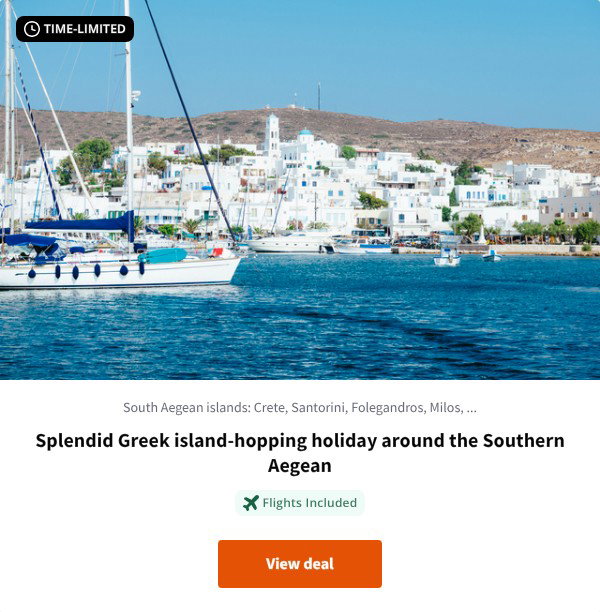 Splendid Greek island-hopping holiday around the Southern Aegean