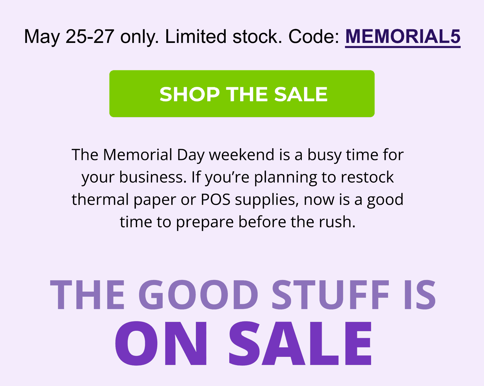 USE CODE MEMORIAL5