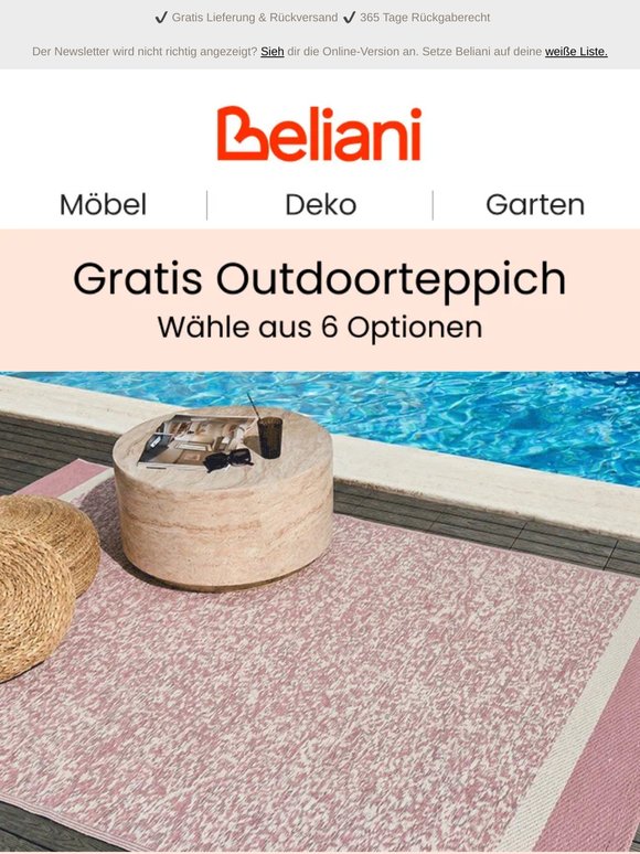 Gratis Outdoorteppich für gemütliche Sommertage 🌿💚