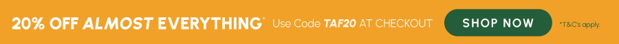 20% Off Almost Everything* Use code TAF20 at checkout. T&C's apply.