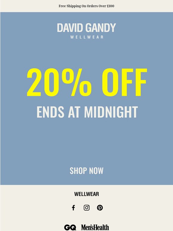 20% Off Ends At Midnight