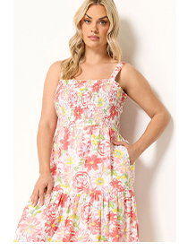 YOURS Curve White Floral Tiered Sundress