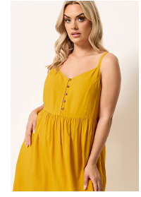 YOURS Curve Yellow Strappy Midi Sundress