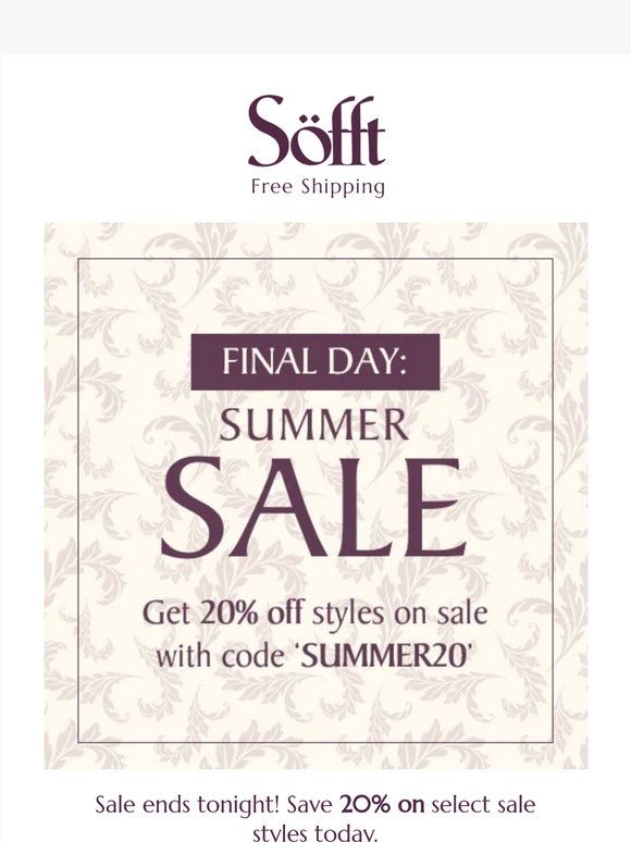 Final Day: 20% Off Summer Savings