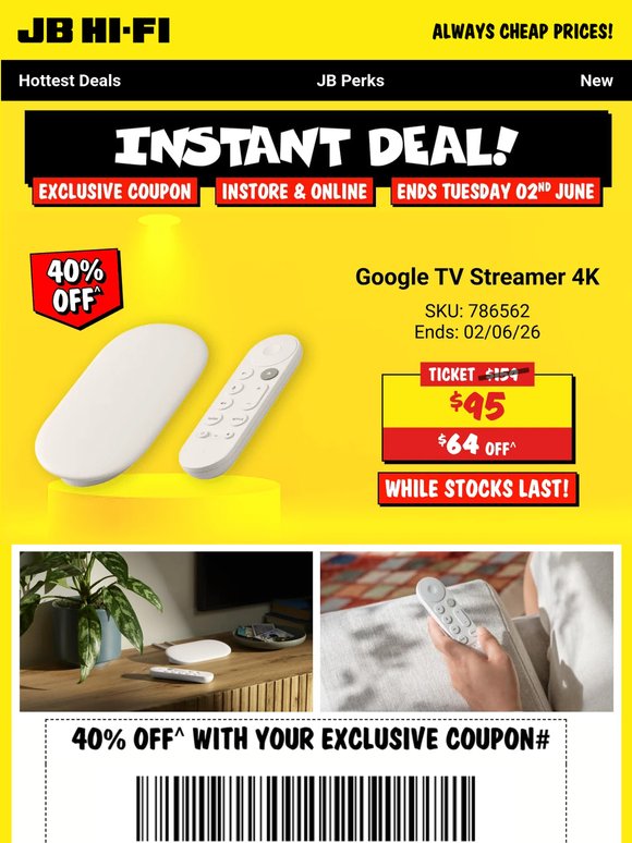 40% OFF Google TV Streamer with your coupon