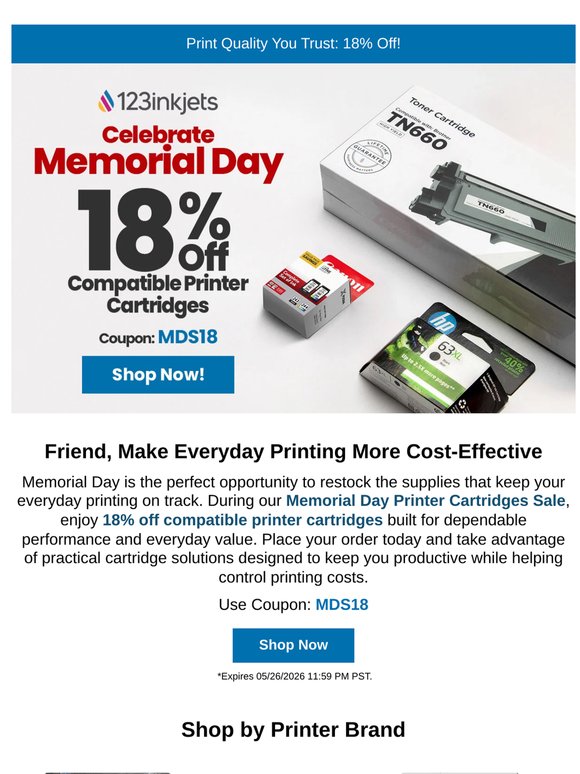 Big Savings. Short Time. 🇺🇸 18% Off!