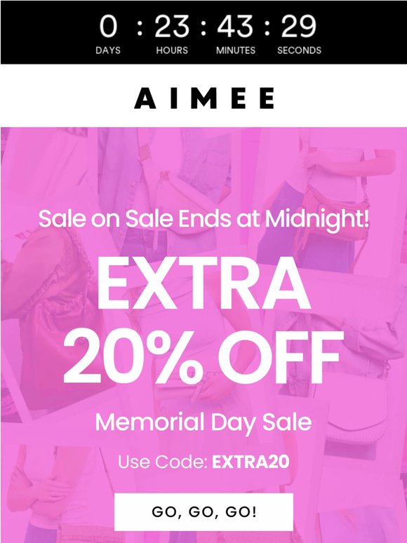 Final hours for extra 20% off! 👜