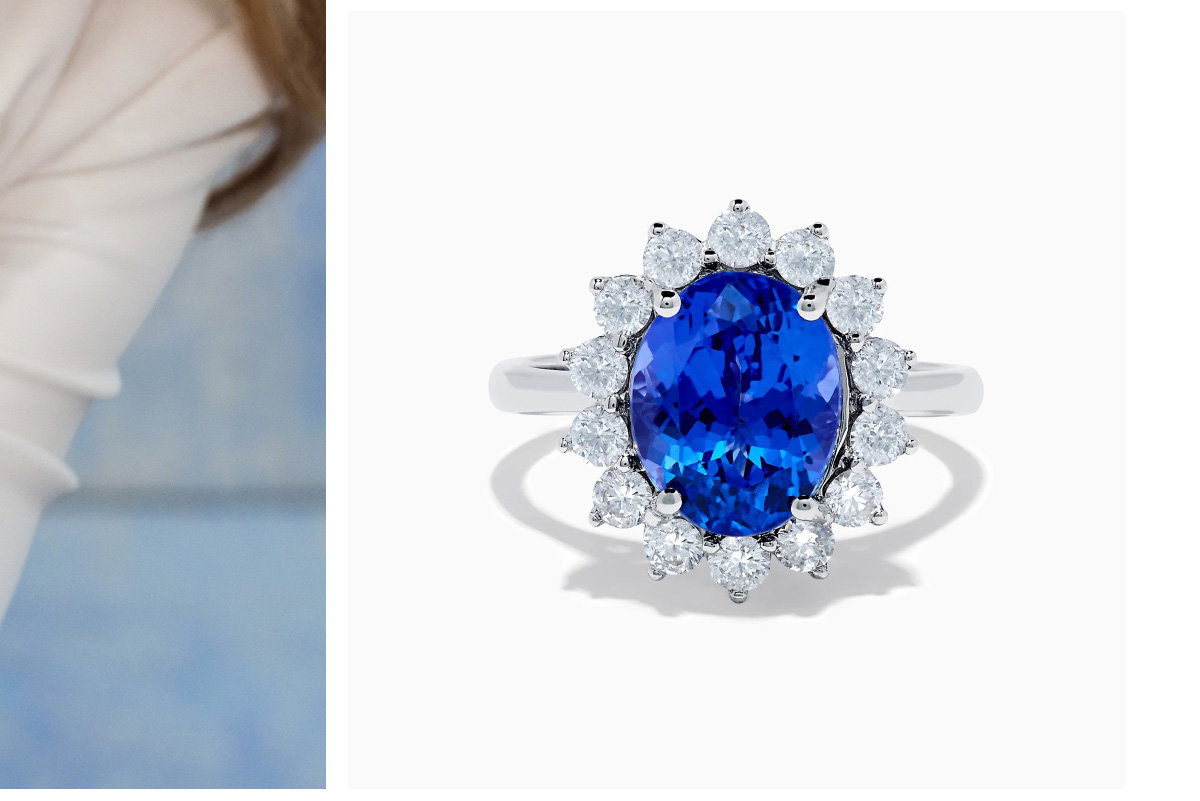 Nahla Siri 14K White Gold Tanzanite and Diamond Ring
