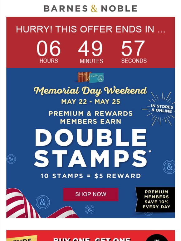 Last Chance to Earn Double Stamps