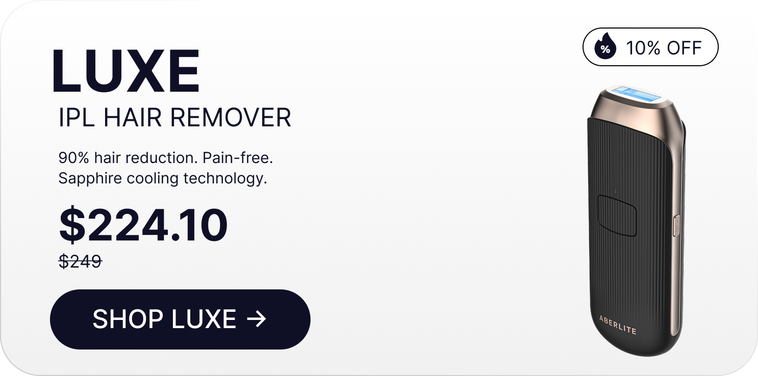 LUXE IPL HAIR REMOVER 90% hair reduction. Pain-free. Sapphire cooling technology.
