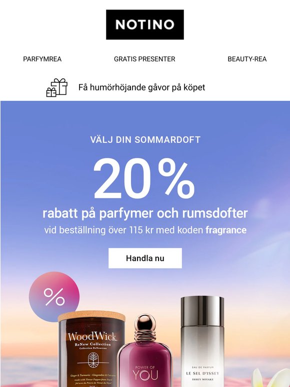 Välj din sommardoft med 20 % rabatt